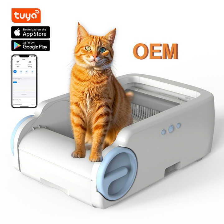 アプリコントロール付きオープントップセルフクリーニング猫用トイレ